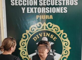 Detienen a abuela por exigir 15 mil soles de extorsión en Piura Captura de Irene Idrogo de León por extorsión en el distrito de Castilla Piura.